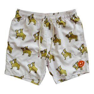 AMBSN Light Pink Bulldog Print Drawstring Shorts Size Small